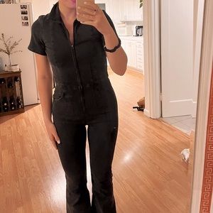 Free People Jayde Flare Jumpsuit in Black